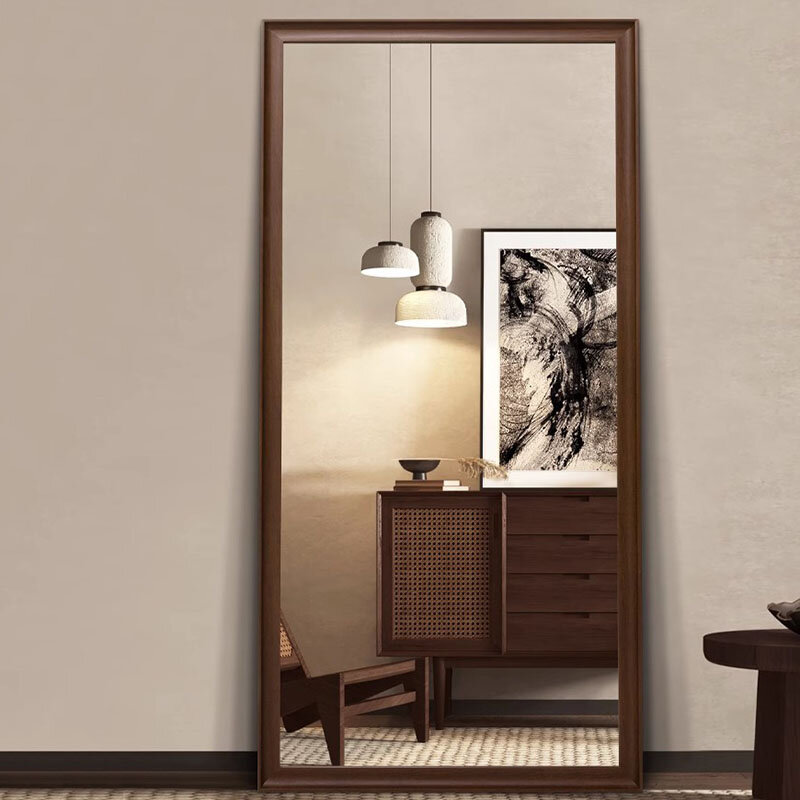 Espejo de cuerpo completo para dormitorio nórdico, Espejo estético personalizado de gran tamaño, de pie, de lujo, Vintage, decoración del hogar