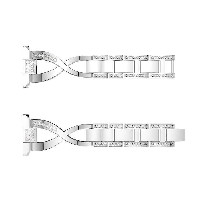 Diamond Watch Band for Fitbit Versa 2/Fitbit Versa Lite Stainless Steel Strap Lady Women Bling Diamond Band Strap(A)