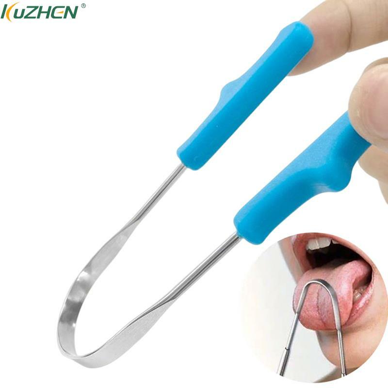 1pc raschietto per lingua in acciaio inossidabile spazzola per la pulizia della lingua orale spazzolino per lingua igiene orale raschietto per Tounge di alta qualità
