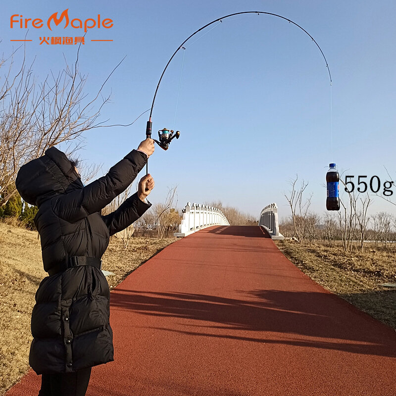 Fire Maple 602UL power 1.8m 5.9feet fishing rod thin spinning rods super light red woman rod weight 90g carbon 2 sections 2 tips
