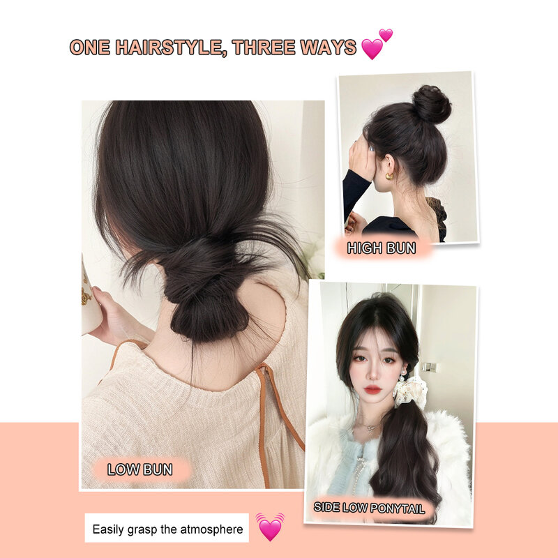 Self-winding Synthetic hair bundle, chignon extensions, Hair Bun Ponytail Extensions high skull top extra wig bag