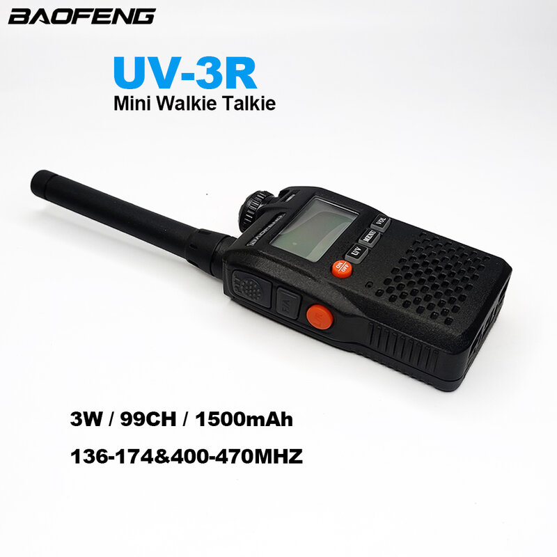 UV-3R BAOFENG Mini Walkie Talkie UV3R Small Portable Two Way Radios 1500mAh UV Dual Band 136-174&400-470MHz 99CH FM Transceiver