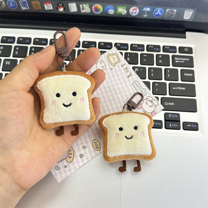 الكرتون الصغيرة أفخم حقيبة الديكور ، لطيف نخب الخبز قلادة ، التعبير الإبداعي ، Kawaii حقيبة الديكور ، هدية لطيفة