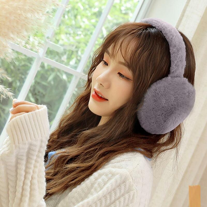 Women Winter Ear Muffs Fluffy Faux Fur Earmuffs Elastic Anti-slip Foldable Ear Protection Ear Cover Outdoor Ear Warmers