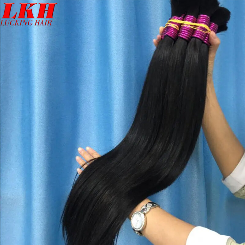 Extensiones de cabello natural humano 100% sambungan lurus asli alami Vietnam mentah rambut manusia India paket besar