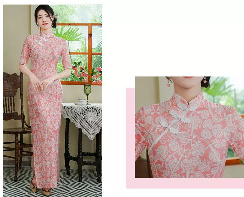 女性のための花柄のチャイナドレス,ヴィンテージの改善ドレス,qiPaoファッション,新しい中国スタイル,4色,s2428