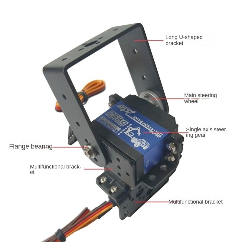 로봇 팬 및 틸트 서보 브래킷 센서 마운트 키트, 아두이노 호환 로봇 MG996 교육용 DIY 프로그래밍 가능 키트, 2 DOF