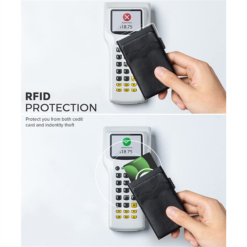 اسم مخصص حامل بطاقة الائتمان للرجال والنساء ، RFID ضد السرقة المحفظة الذكية ، محافظ جلدية حقيقية ، حافظة بطاقة الهوية ، محفظة