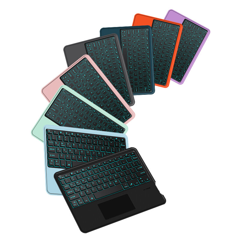 Teclado inalámbrico con Bluetooth, dispositivo recargable con panel táctil, 7 colores, retroiluminado, para Xiaomi Pad 5, 6 Pro, 11 pulgadas, MiPad5, MiPad6, Redmi Pad