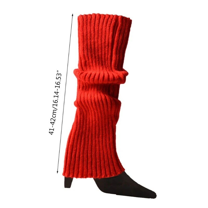 Punk Solid Color Cool Knit Long Socks Women Outdoor Knee High Elastic Leg Warmers Lady Warm Gothic HIp Hop Socks