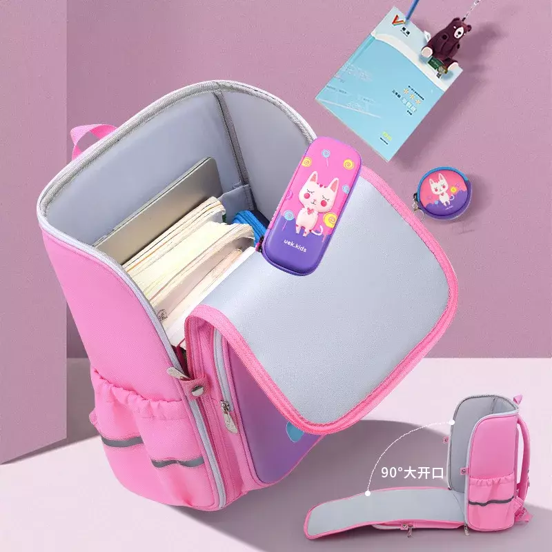Школьные ранцы для девочек и мальчиков, водонепроницаемые Рюкзаки с принтом розового единорога для начальной школы, милые детские портфели