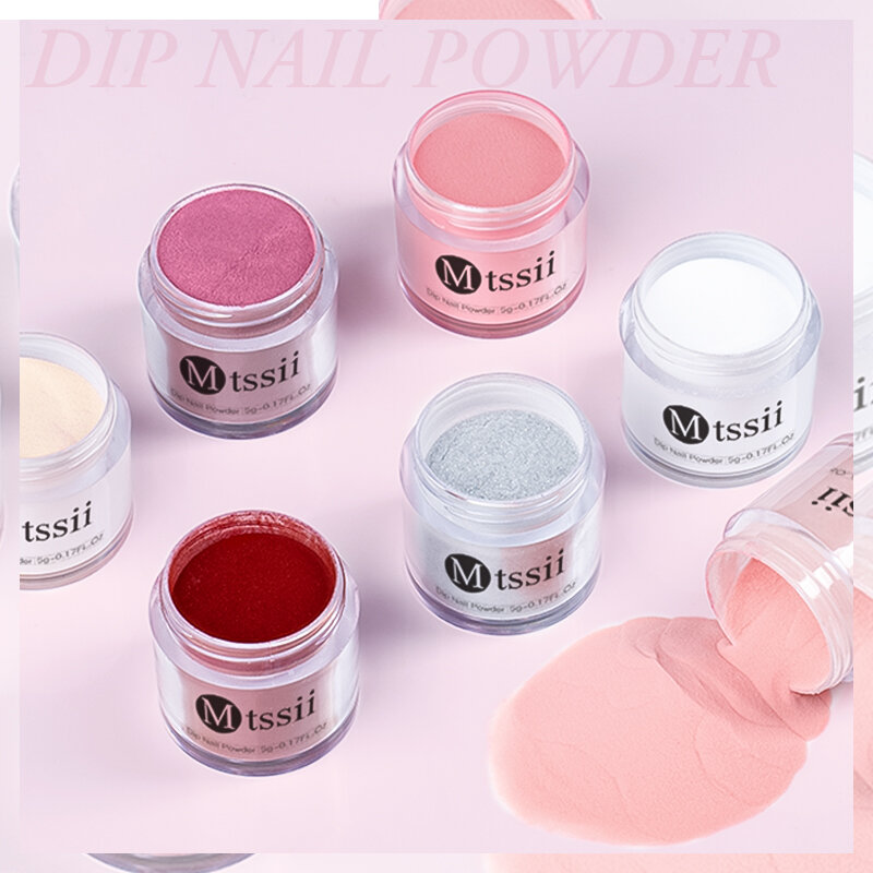 Mtssii 5g Dipping Nail Powder Set Nude Pink Nail Glitter Powder Dipping Liquid System Kit Nail Art Decoration No Need Lamp Cure