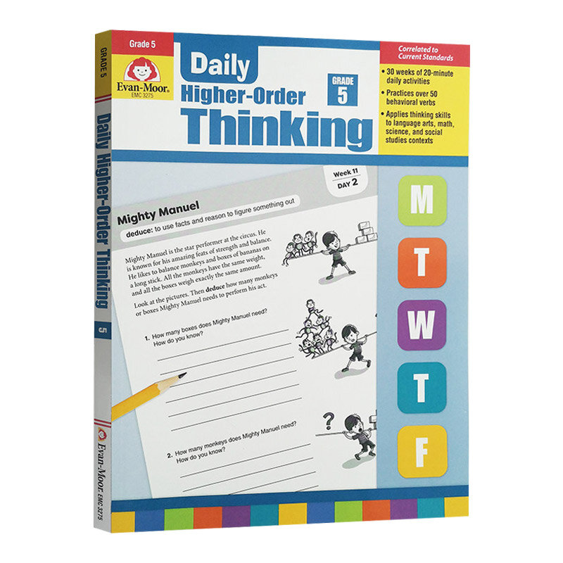 Evan-Moor Daily Higher-Order Thinking Grade 5 TE 워크북, 9 10 11 12 세, 영어 책 9781629384580