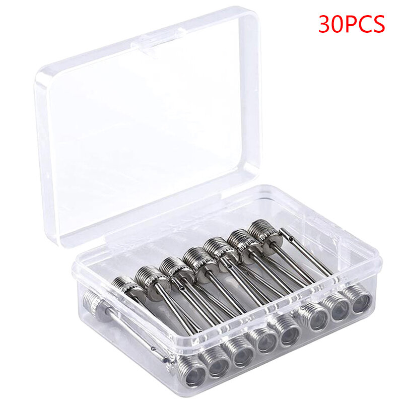 New 5/30PCS Sport Ball Inflating Pump Needle For Football Basketball Soccer Inflatable Air Valve Adaptor Stainless Steel Pump
