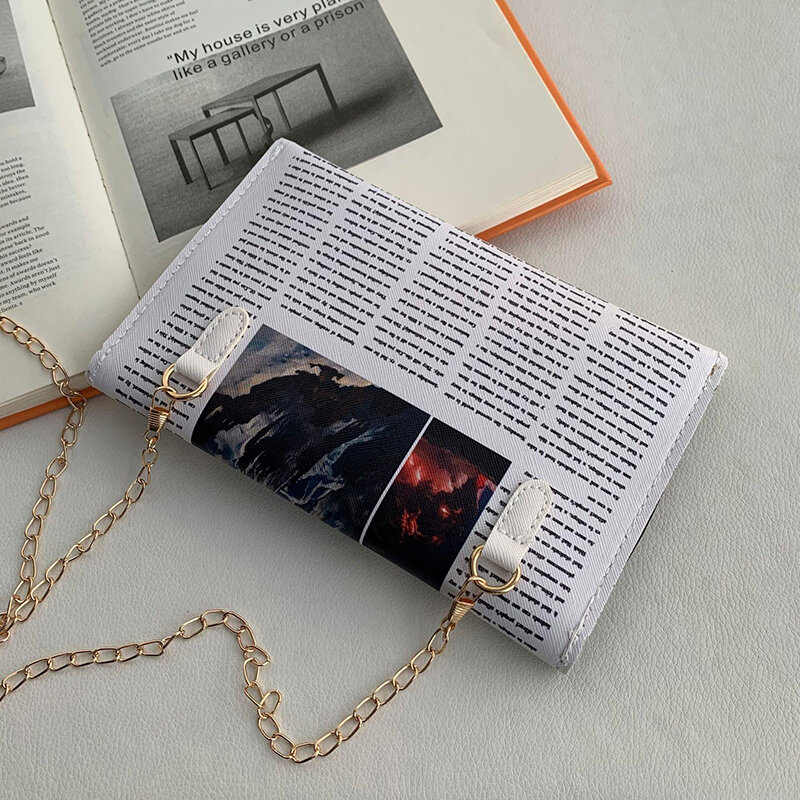 Женская сумка-мессенджер Joker, индивидуальная модная маленькая квадратная сумочка на плечо с цепочкой для газет, стильный саквояж для новостей