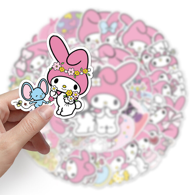 10/30/50 buah Kawaii My Melody stiker lucu Sanrio Anime stiker DIY casing ponsel botol air buku tempel lucu kartun stiker anak-anak