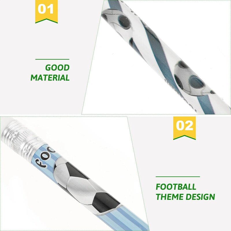 12 Pcs matita da calcio per bambini matite da scrittura a tema sportivo da calcio per bambini in legno