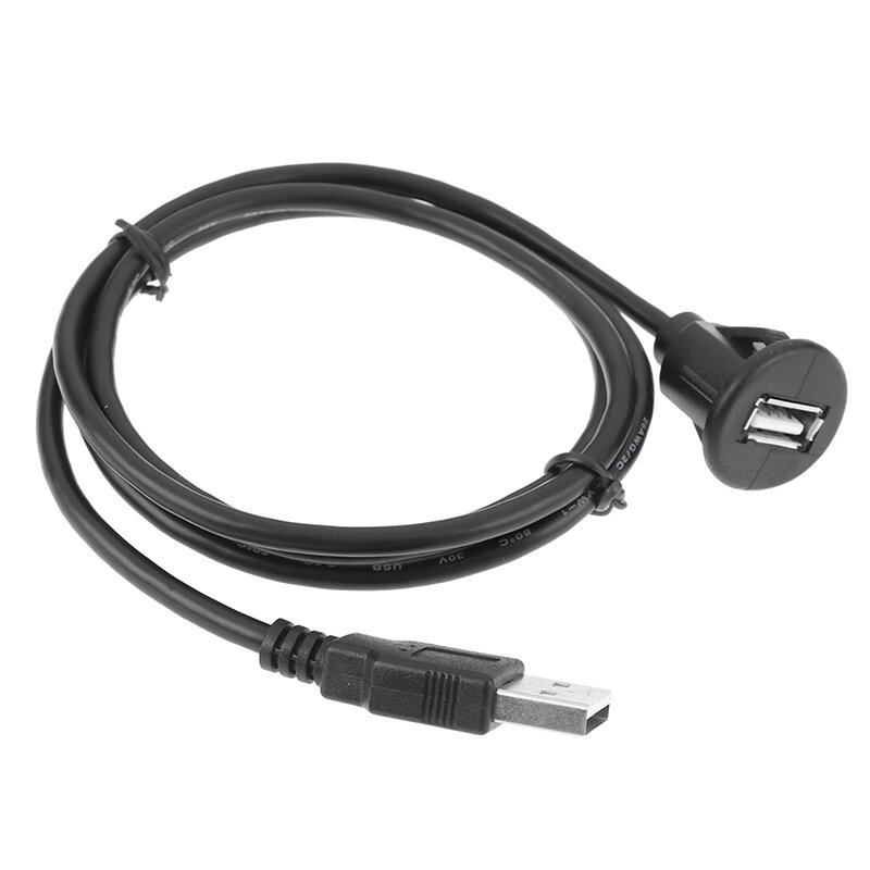자동차 대시 보드 마운트 USB 2.0, 암수 소켓 익스텐션 패널 케이블, 1PC, 1M