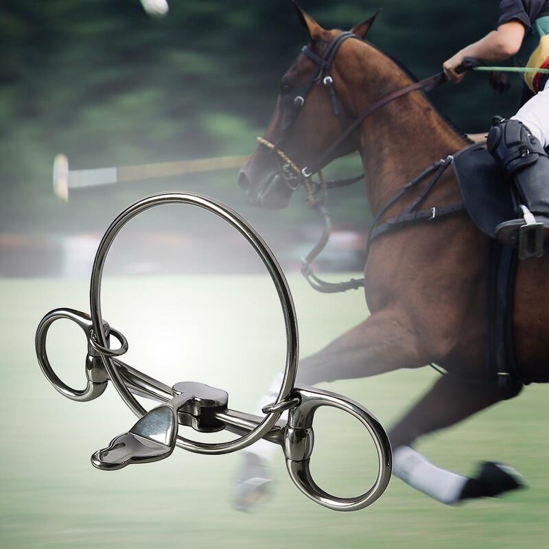 Horse Bit Training Equipment with Silver Trims Equestrian Mouth for Horses Loose Rings Snaffle Horse Mouth Bit Horse Rings Bit