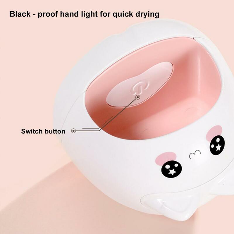 Cute Nail Lamp Double Light Sources Wide Coverage Nail Polish Curing Gel LED Dryer  USB Charging Nail Dryer for Beginners