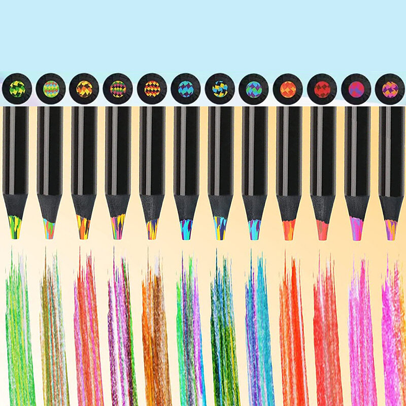 Lápices multicolores con degradado de arcoíris, 1 piezas, 4/7/8/12 colores, dibujo artístico Jumbo para lápices de colores, colorear BOCETOS