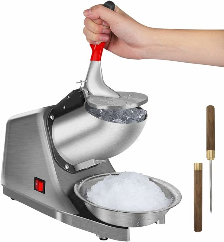 Shaved Ice Machine Snow Cone Machine Ice Crusher with Stainless Steel Blade Kitchen Electric for Shaved Ice and Snow Cone