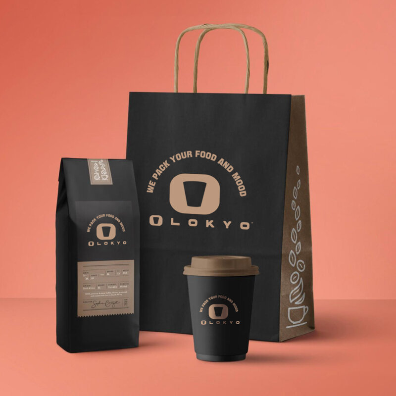 Op Maat Gemaakte Productlokyo Custom Logo Coffeeshop Afhaalverpakking Wegwerp Espresso Koffie Cup Papieren Bekers Set Met