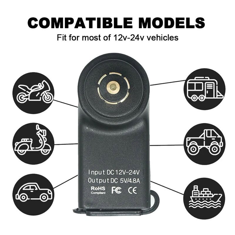 Cargador USB Dual para motocicleta, accesorio para BMW R1300GS, R1200RT, F850GS, F800R, F800 GS/ST, S1000XR, enchufe Hella DIN