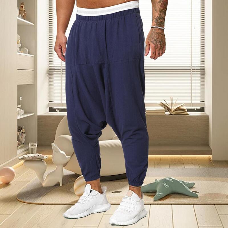 Sweatpants respiráveis para homens, Calças Esportivas Cool, Calças Baggy Confortáveis, Calças cruzadas