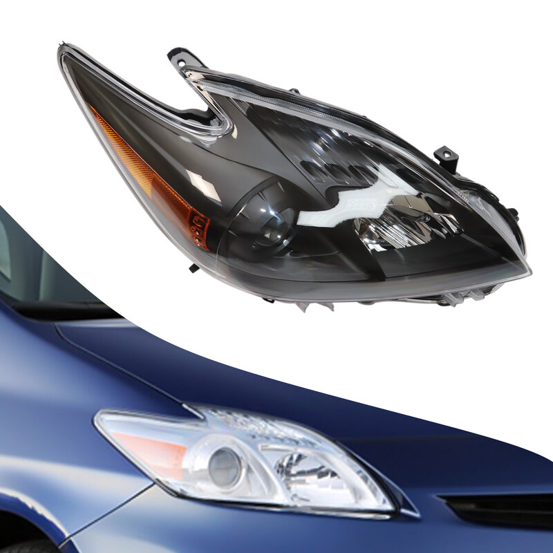 Conjunto de Faros halógenos para Toyota Prius, faro lateral derecho e izquierdo, negro, 2010-2011