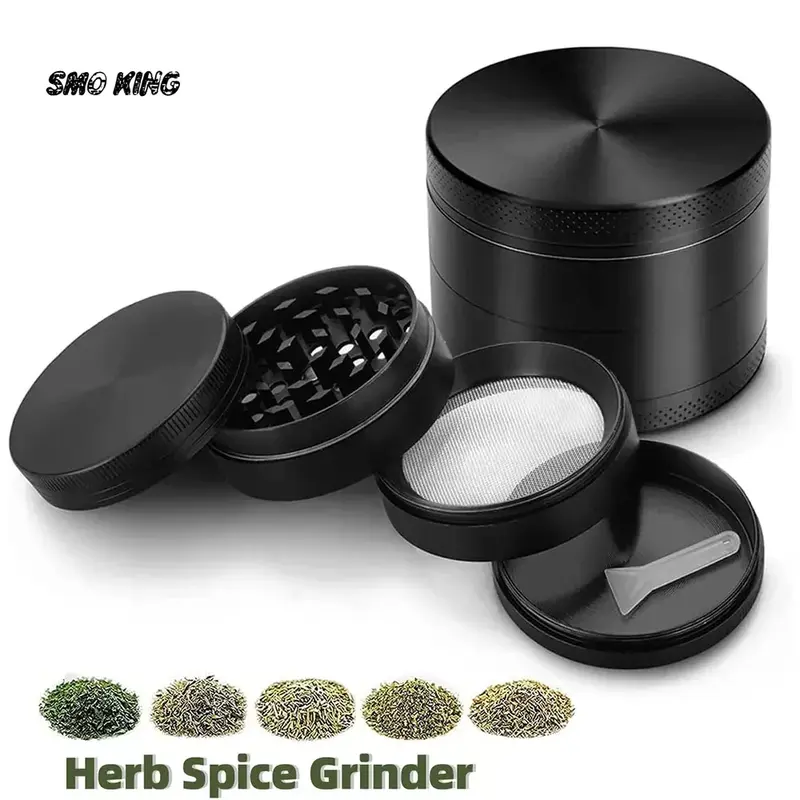 SMO-Mini Grinder, Dry Herb Crusher, Zinc Alloy Material, 4 Camadas, Moinho Manual de Tabaco, Acessórios para Fumo, 40mm, 50mm, 63mm