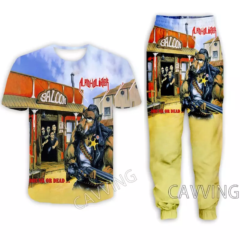 Alkoholizer  Rock  3D Print Casual T-shirt + Pants Jogging Pants Trousers Suit Clothes Women/ Men's  Sets Suit Clothes