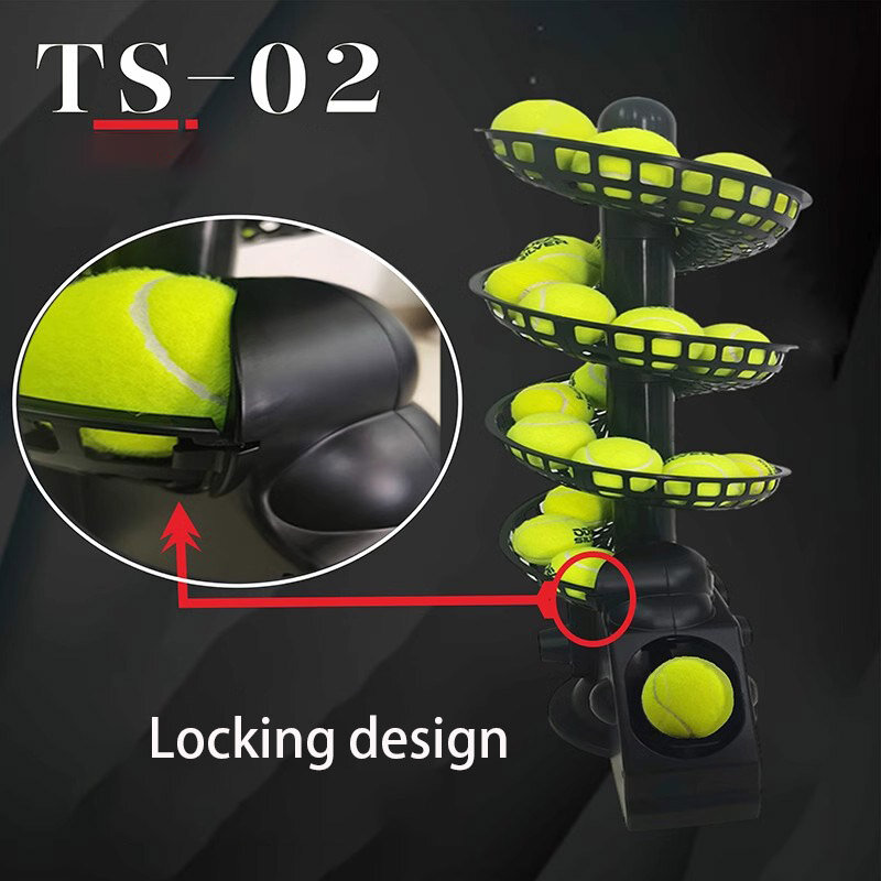 Máquina portátil de lanzamiento de pelotas de tenis, TS-02, entrenador, alimentación de bolas, autoservicio, práctica de raqueta de oscilación única