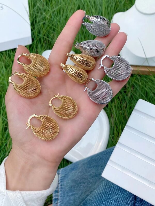 5 pares, jóias de moda brincos de jóias originais 2022 grande oval hoop brincos para mulheres meninas presente de aniversário brinco