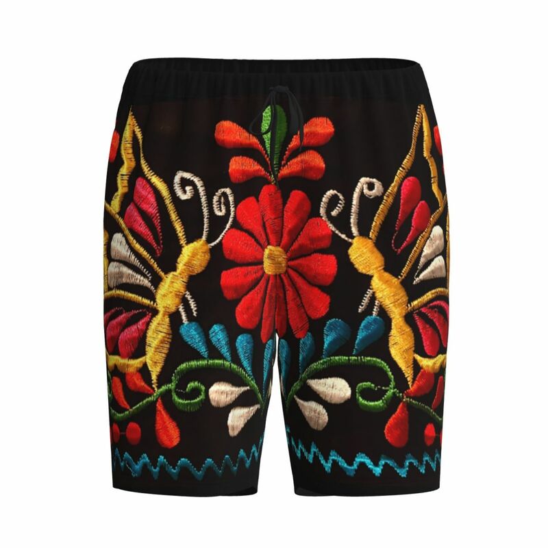 Stampa personalizzata farfalle da uomo e pantaloncini da pigiama A fiori rossi Sleep Pjs Sleepwear Bottoms con tasche