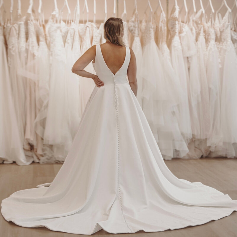 Sleeveless Satin Wedding Dresses for Women Spaghetti Straps Strapless Bridal Gowns Fashion, Summer 2024 Vestido De Novia