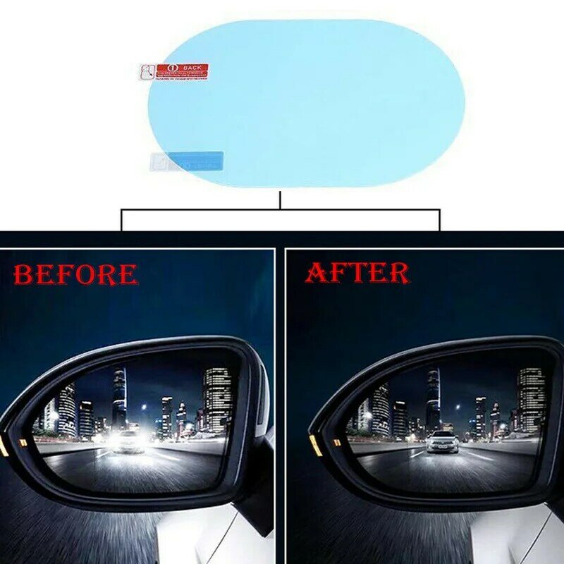 2Pcs Universal Anti-Fog Anti-Glare กันฝนปรับแต่งรถกระจกมองหลังฟิล์ม Trim ภายนอกภายนอกอะไหล่รถแก้วอุปกรณ์เสริม