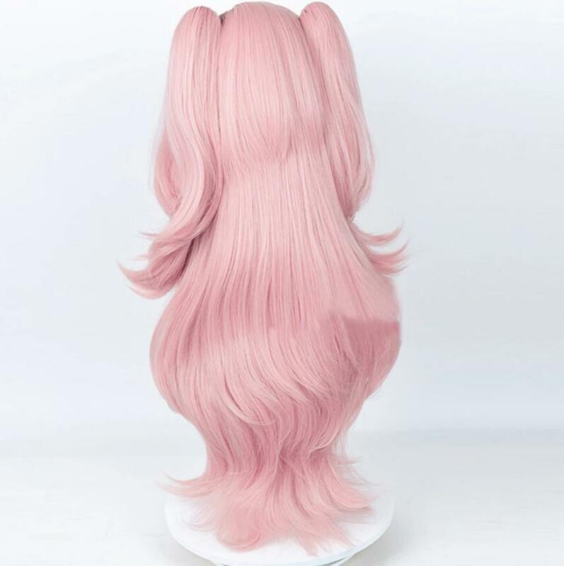 Nicole Wig-Cabelo liso longo sintético para cosplay, cabelo rosa, peruca resistente ao calor para festa, fronha dakimakura, capa de travesseiro