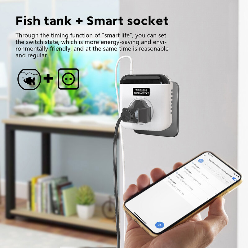 Tuya 10A Wifi Programmable Room Thermostat Countdown Plug Energy Saving Smart Socket Googles Home Alexa Remote Control