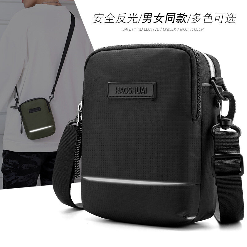 New outdoor sports messenger bag men's and women's small bag fashion reflective tide bag close fitting belt hanging bag