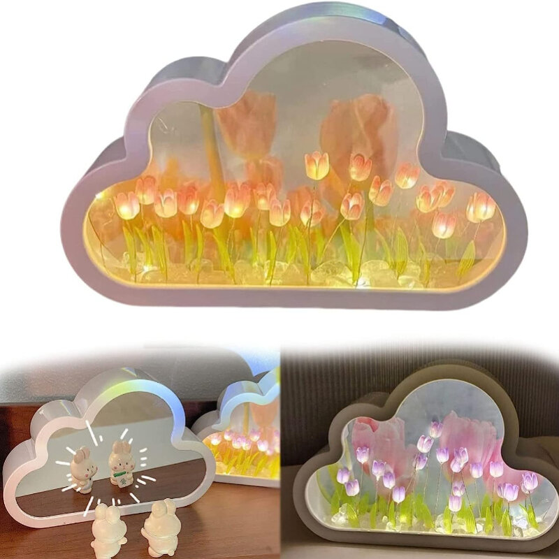 Diy Tulip Night Simulation Flower Bedroom Sleeping Gify Decoration Cloud Tulip Diy Toys For Gift