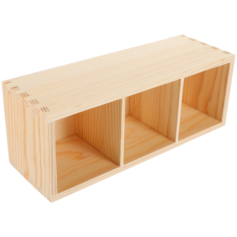 Meja kayu Organizer kayu Multi-grid pemegang pena Desktop Organizer kosmetik