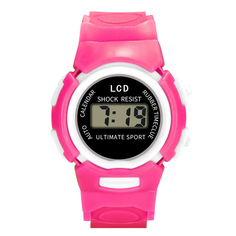 Kind lässig Uhren Kinder Mädchen analoge digitale Sport führte elektronische wasserdichte Armbanduhr elektronische runde Uhr Alarm