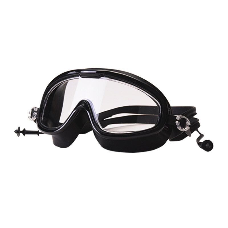 ขนาดใหญ่-กรอบ High-End แว่นตาว่ายน้ำกันน้ำ Anti-Fog HD Professional ผู้ชายผู้หญิงขนาดใหญ่-แว่นตาว่ายน้ำ