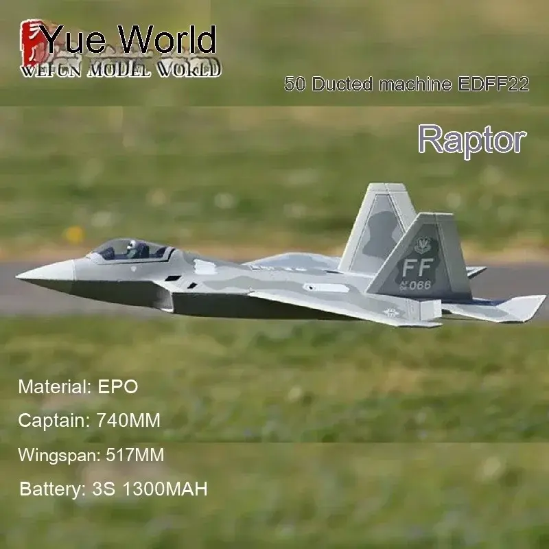 Fita modelo de controle remoto, interface analógica Ducted Aircraft, RC Avião 740mm F-22 F22 Pnp e Rtf 6-Channel