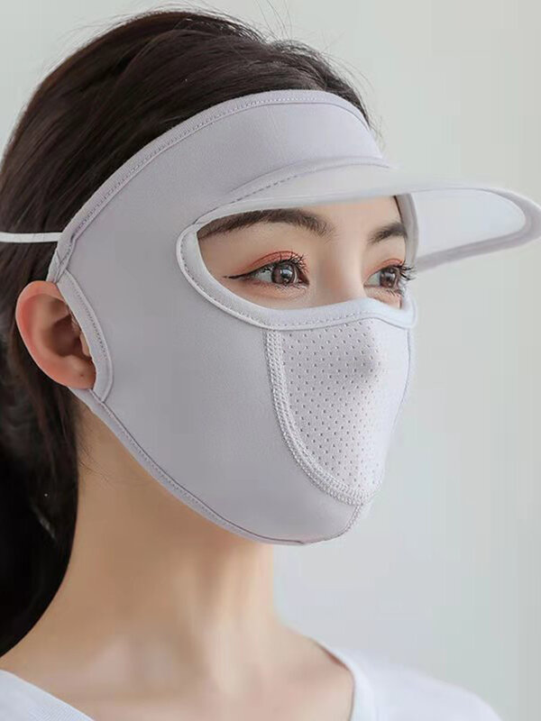 Facekini-Masque de protection solaire pour femmes, nouveau style d'été UPF50 +, chapeau d'extérieur, anti-ultraviolet, ombre anti-poussière en nylon, document solide, une pièce