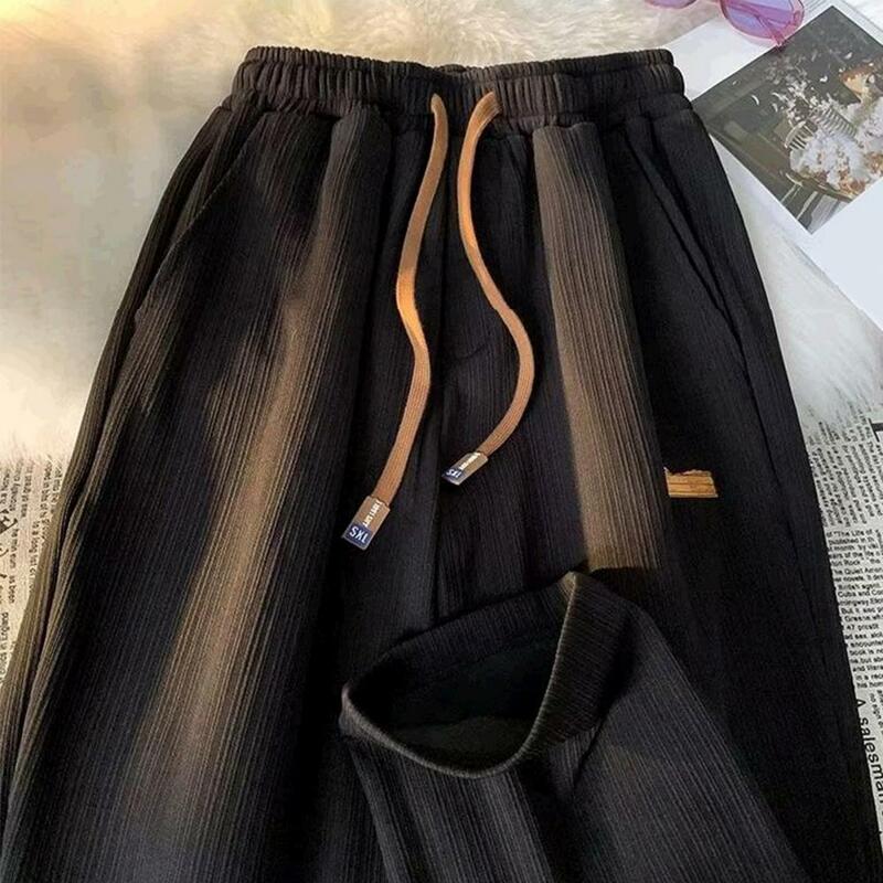 Celana panjang kasual, celana panjang kasual sutra es ultra-tipis musim panas modis 3D