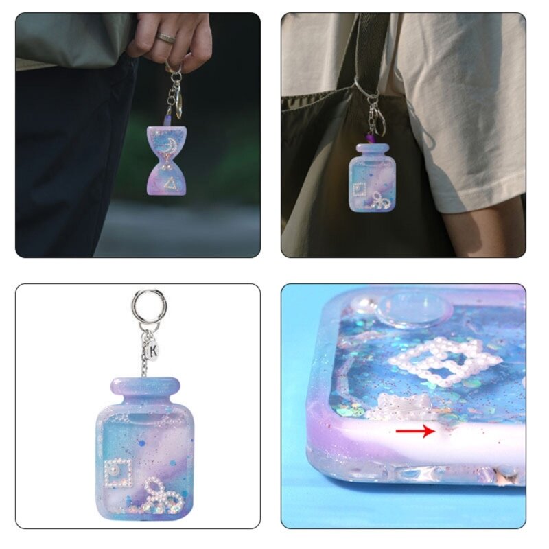 Resin Shaker Silicone Molds DIY Pendant Keychain Decorations Mould