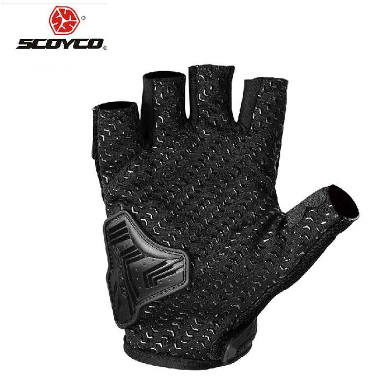 SCOYCO-guantes de Motocross transpirables, equipo de carreras de malla anticaída, medio dedo, Verano