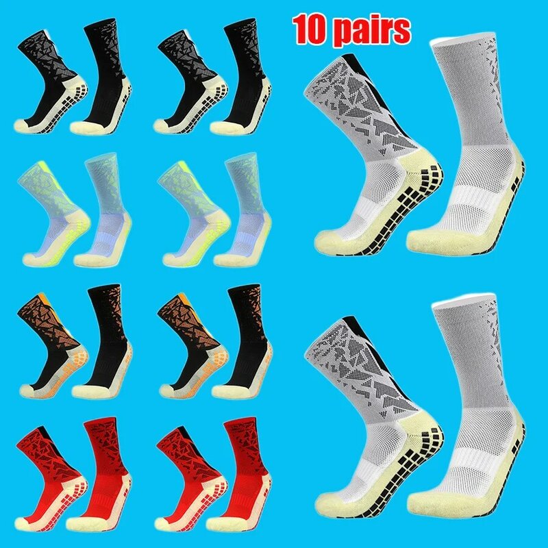 Fashion 10 Pairs New Camo Sports Comfortable Breathable Soccer Socks Non-slip Silicone Football Volleyball Badminton Yoga Socks
